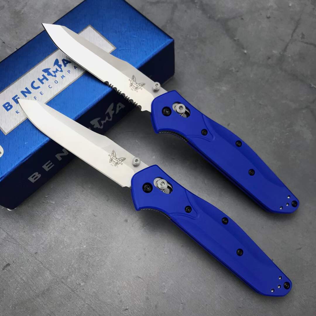 

Benchmade BM 940 Folding Knife 3.4" 440C Stainless steel Blade, Blue Nylon glass fibre Handles Lightweight design for EDC Pocket Knives