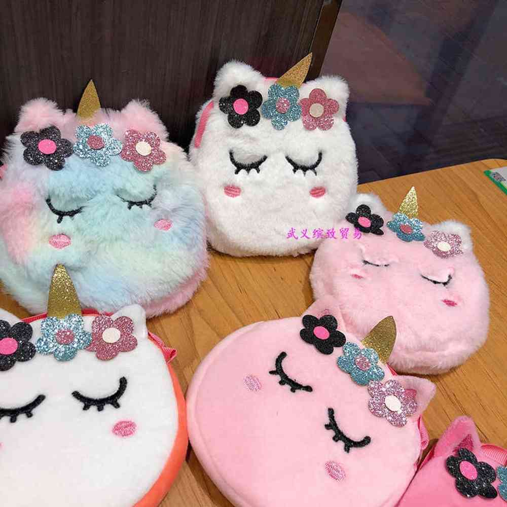 

Mini Bags Plush Unicorn Kids Wallet Kid Girl Coin Purse Cartoon Cute Messenger Children Single Shoulder Purses Bag Pocket 6color G77DZL8, Random mixed color