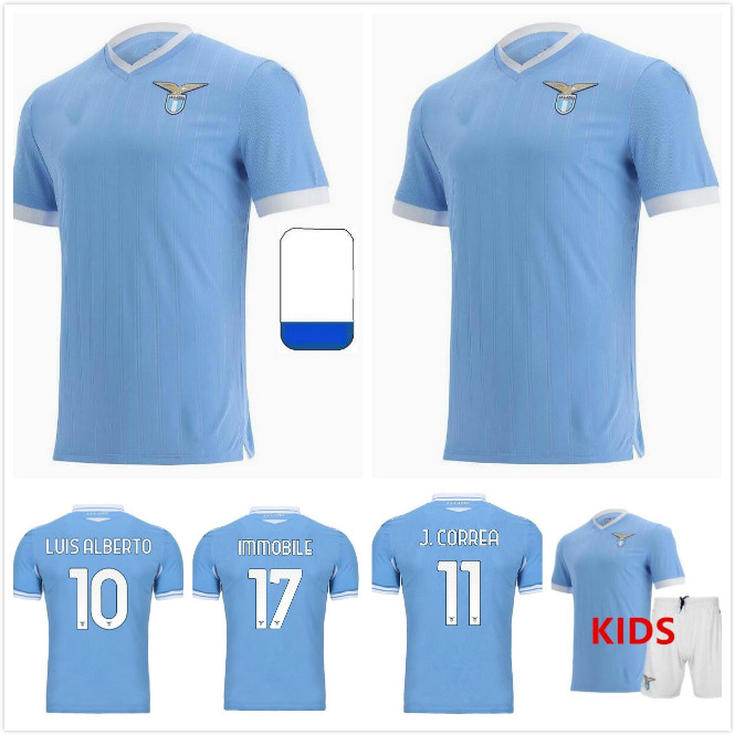 

21 22 Lazio HOME soccer Jerseys IMMOBILE J.CORREA LAZZARI 2021 2022 maglie LULIC SERGEJ LUIS ALBERTO FOOTBALL men + kids kit SHIRTS, White