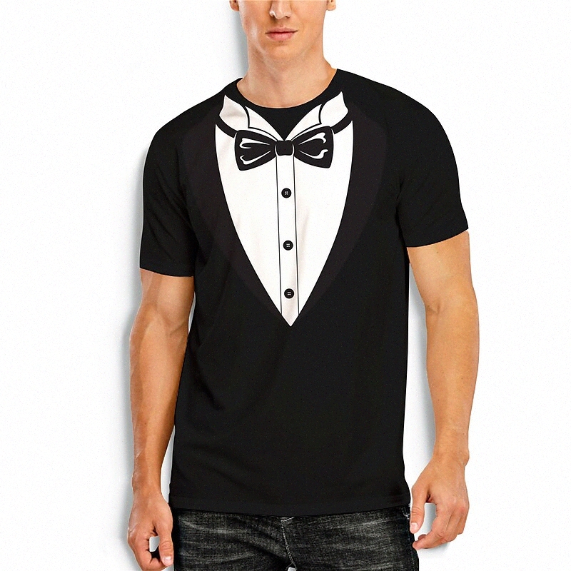 Men's T shirt 3D Print Graphic 3D Round Neck Casual Daily Print Short Sleeve Tops Simple Classic Black / Summer W62B#