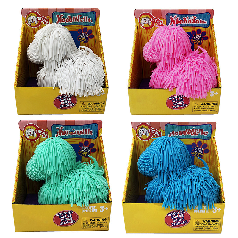 

2022 New Noodle Puppy Simulation Pet Soft Rubber Electric Toy Elastic Can be Pulled Walk with Barking and Decompress