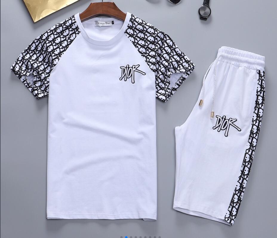 

Summer Casual Mens Tracksuit Clothing Men Fashion Sports Polo shirt 2021 Brand Short Set T-Shirt Sportswear Two Piece, Gray