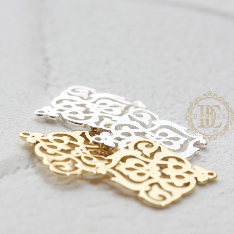 

Charms Solid Brass Geometry - Flower Charm 20x20mm (4668C), Bronze;silver