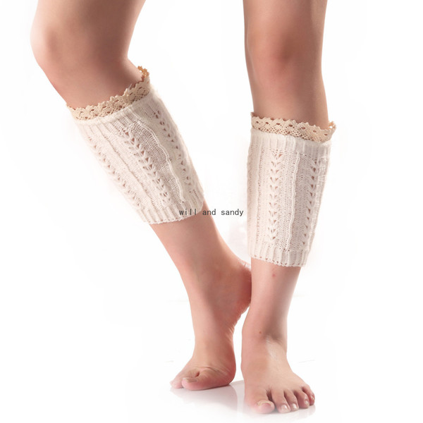 

Short Anklet Leg Warmers Crochet Knit Boot Cuffs Toppers Fish Bone Pattern Leggings Autumn Winter Stockings Socks Women Girls Clothing Black White Will and Sandy, As show