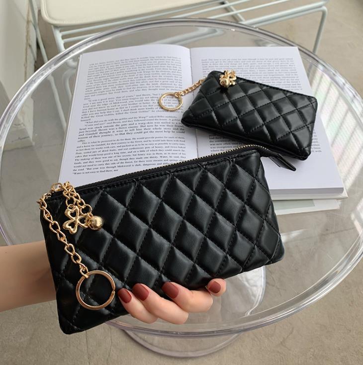 

women's mobile phone handbag soft leather key Bag Lingge short Wallet, Multi