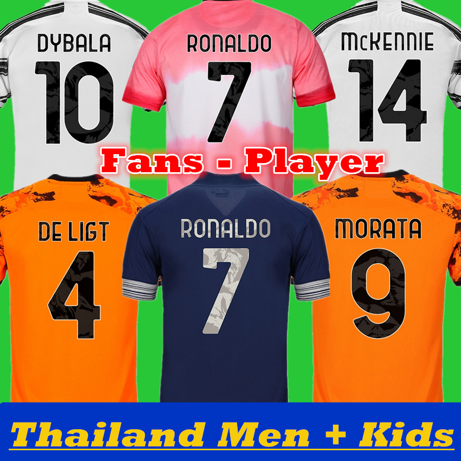 

juventus soccer jersey RONALDO DYBALA MORATA CHIESA McKENNIE football shirt 20 21 JUVE Men + Kids kit fourth HUMAN RACE boys sets, Black;yellow