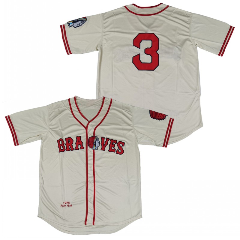 

Mens Baseball Jersey stitched Boston #3 Babe Ruth 1935 Brave Jerseys, Beige