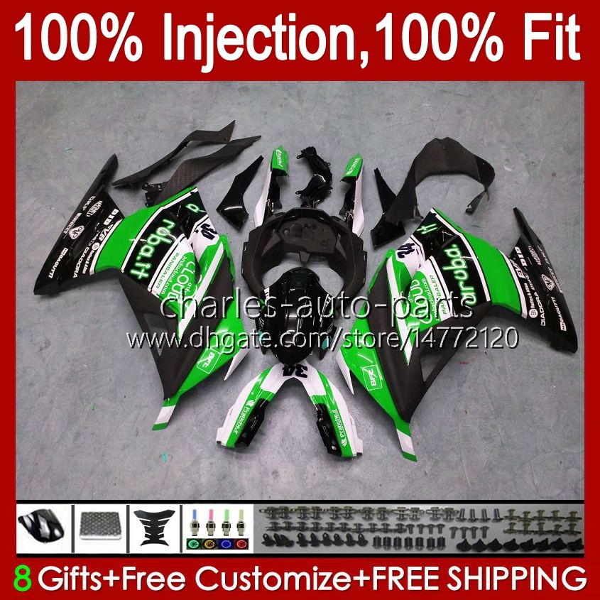 

Injection mold Fairings For KAWASAKI green black EX300 ZX3R ZX 300R ZX 3R 13 14 15 16 17 27HC.82 EX300R EX-300 ZX-3R ZX300R ZX-300R 2013 2014 2015 2016 2017 OEM Bodys Kit, No. 1