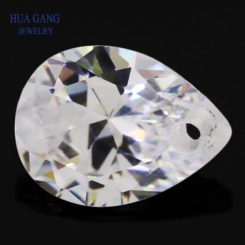 

Other Single Hole Pear Shape Brilliant White Cubic Zirconia Stone For Jewelry Making 4x6~15x20mm High Quality CZ Beads