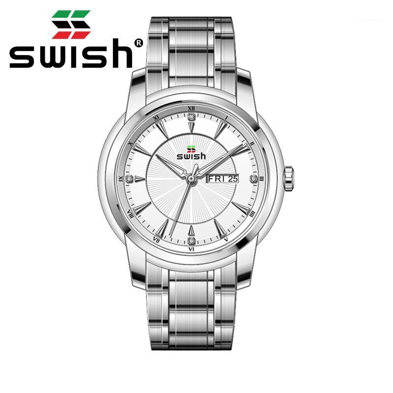 

Wristwatches SWISH Quartz Military Watch Men Casual Waterproof Business Calendar Watches Sports Luminous Wristwatch Male Montre Homme 2021, Gold
