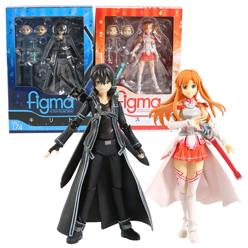 

Sword Art Online Kirito Kazuto Figma 174 Asuna Figma 178 PVC Action Figure Collectible Model Toy X0503