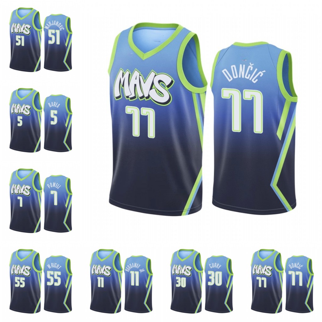 

Dallas Mavericks Men Boban Marjanovic Delon Wright J.J. Barea Luka Doncic Tim Hardaway Jr. Seth Curry Jersey, Black