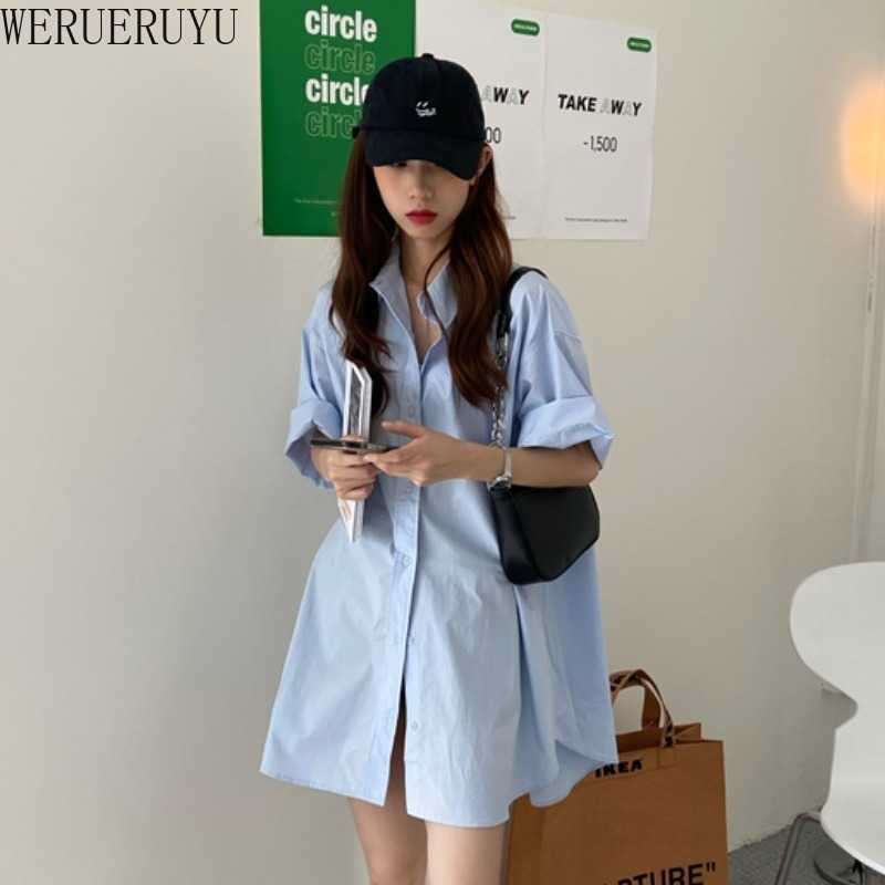

WERUERUYU Women Shirts And Blouses Feminine Blouse Top Long Sleeve Casual White Turn-down Collar Women Loose Blouses 210608, Photo color