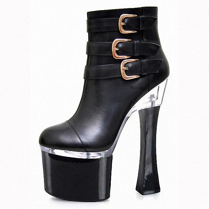 

Boots Devil's2021 20cm Super Heeled Shoes Hentian High Thi Heel 18cm Low Short Cd Disguised Woman Large Boot Girl, 15cm black