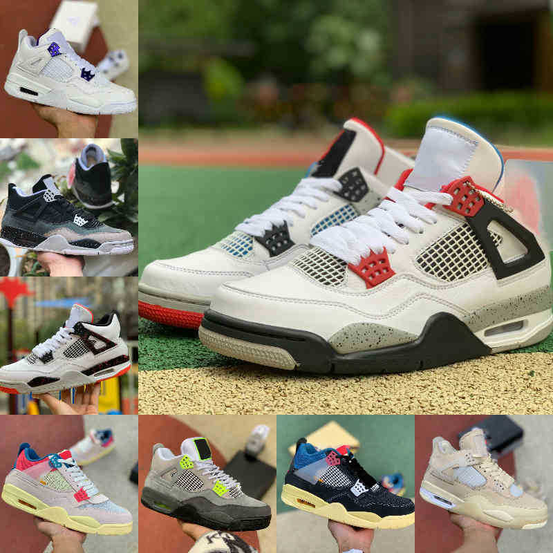 

2021 High 4 4s Basketball Shoes Men's And Women's New Cream Sail White Cement Breeding Ground Purple Union Pale Grapefruit LA GUAVA ICE JORDÁN, Y4015