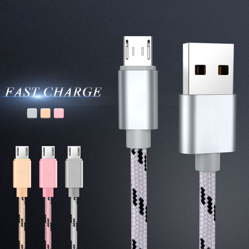

Cell Phone CablesQuick Micro USB Cable Fast Charging Phone Charger adapter Data Cable For Samsung Xiaomi Huawei HTC SONY Android Charge Micr, Red
