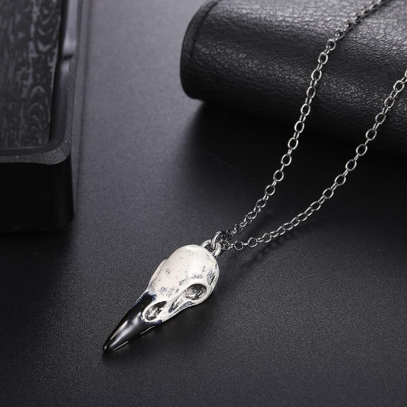 

Chains Brand 3D Crow Skull Men's Necklace Pendant Magpie Gothic Halloween Gift Bird Punk Hip Hop Jewelry
