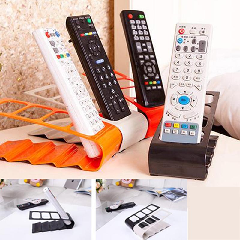 

Hooks & Rails Desktop Bracket TV/DVD/VCR Remote Control Organizer 4 Grids Frame Storage Rack Mobile Phone Holder Stand Wrought Iron Case She