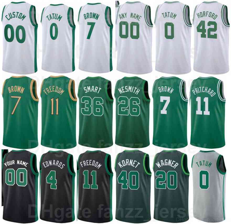 

Screen Print Basketball Dennis Schroder Jerseys 17 Al Horford 42 Luke Kornet 40 Aaron Nesmith 26 Josh Richardson 0 Enes Kanter 11 Jaylen Brown 7 Tatum Man Woman Youth, White
