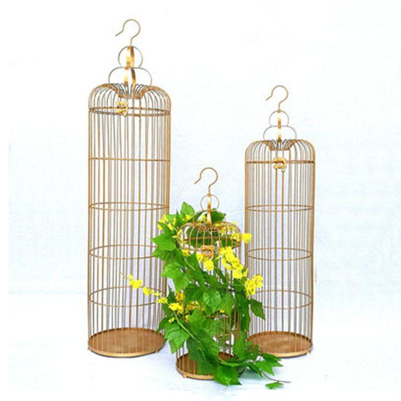 

Bird Cages 1PCS European Style Cage Decoration Floor Wedding Floral Golden