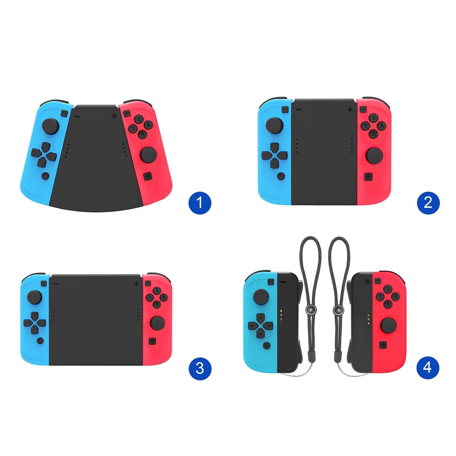 5 in 1 Connector Pack For Nintend Switch for Joy-Con Gamepad Game Controller Left+Right ABS Hand Grip Case Handle Holder Cover-image-725330245