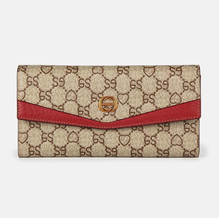 

Factory wholesale women brand wallet street trend leathers long wallets high quality first genuine leather printed womens handbag simple folding large coin purse, Black-small(boutique box)