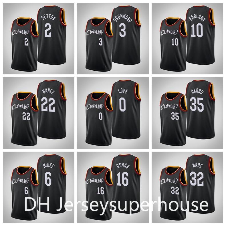 

MenClevelandCavaliers Collin Sexton Cedi Osman Andre Drummond Lsrry Nnce Jr Any player hot pressing custom basketball jerseys, Black;red