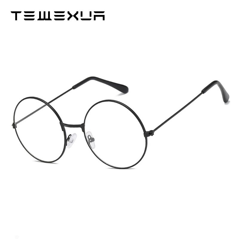 

Fashion Sunglasses Frames TEWEXUA Brand Retro Personality Style Clear Metal Frame Lens Glasses Phone Game Computer Eye