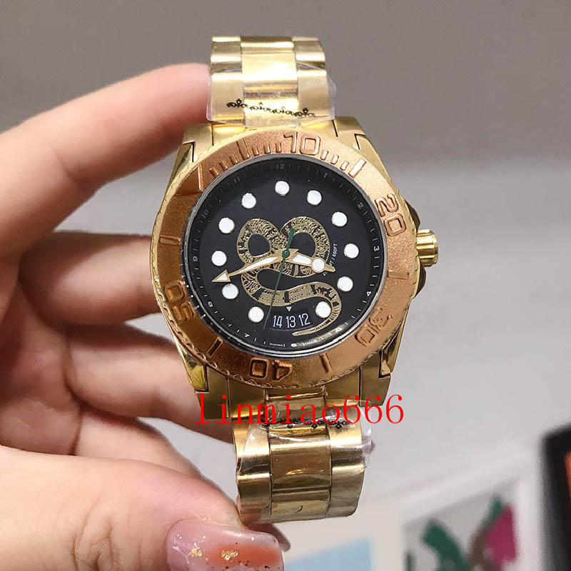 

designer watches montre de luxe 40mm mens watch stainless steel quartz movement with calendar folding clasp gold wristwatches original box, Slivery;brown