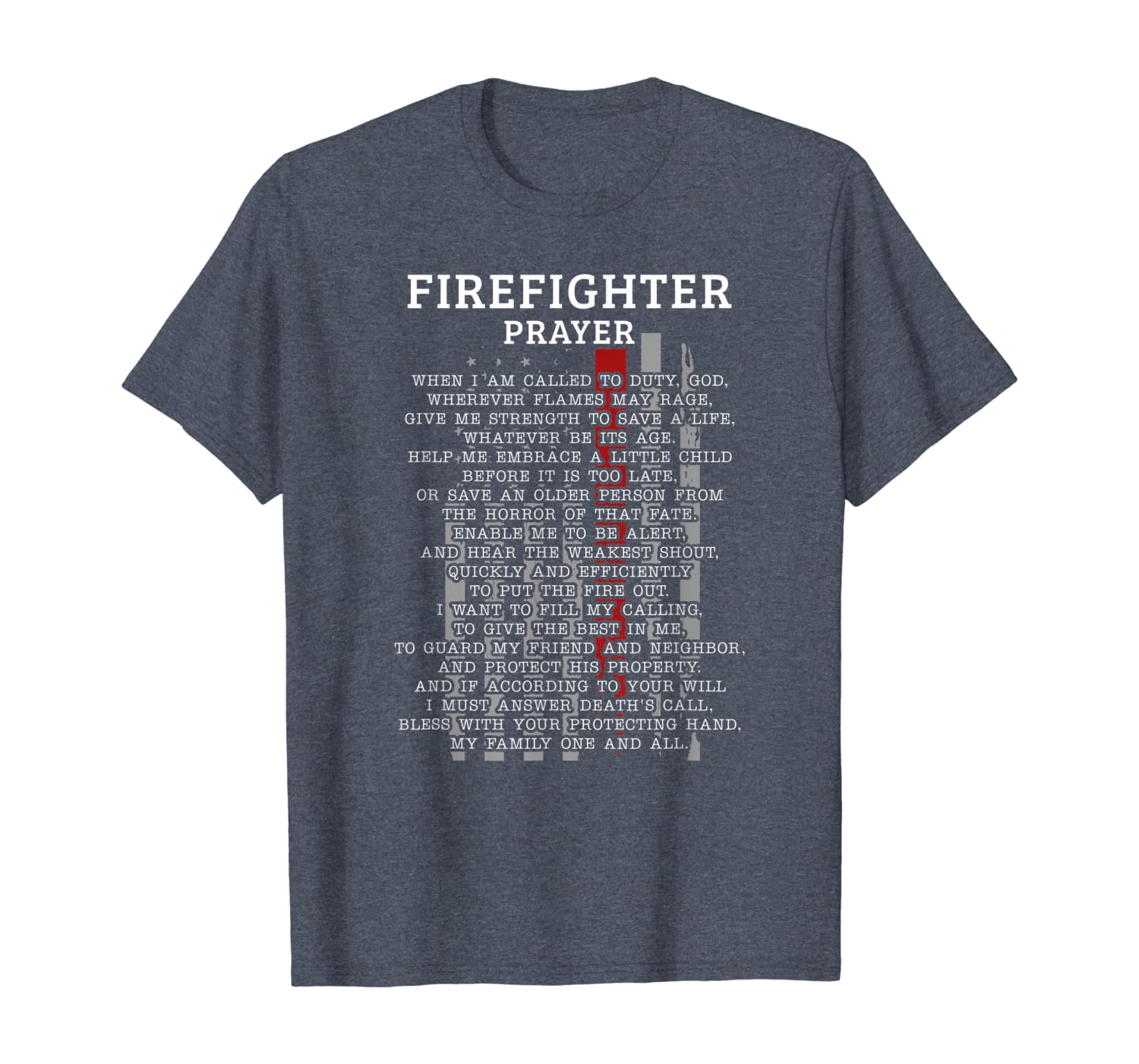 

firefighter's prayer t-shirt clothes gift, White;black
