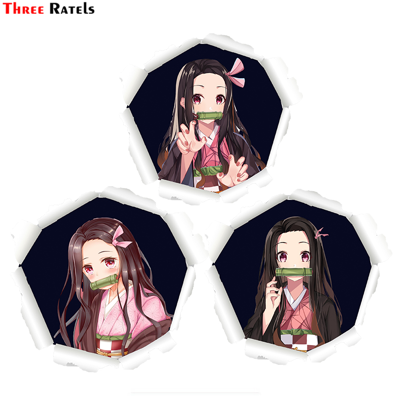 

Three Ratels 3D NEZUKO KAMADO Laptop Decal Iphone Sticker Cartoon Car Stickers