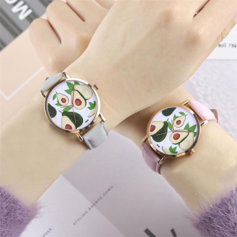 

Ladies Avocado Leather Strap Watch Casual Fashion Analog Quartz Stainless Steel Hands Relojes Para Mujer Y30 Wristwatches, Coffee