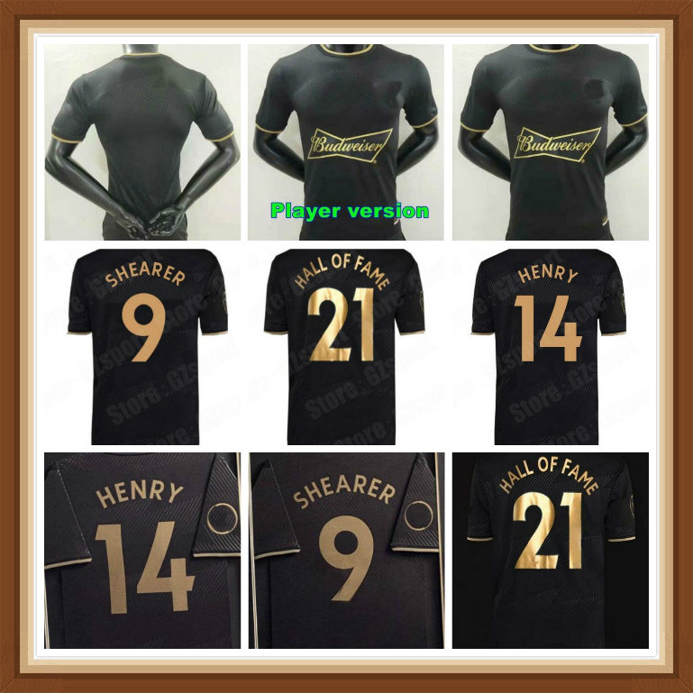 

Player version 2021 2022 EPL Hall of Fame Special Soccer Jerseys #9 SHEARER #14 HENRY maillots de foot Black football shirt