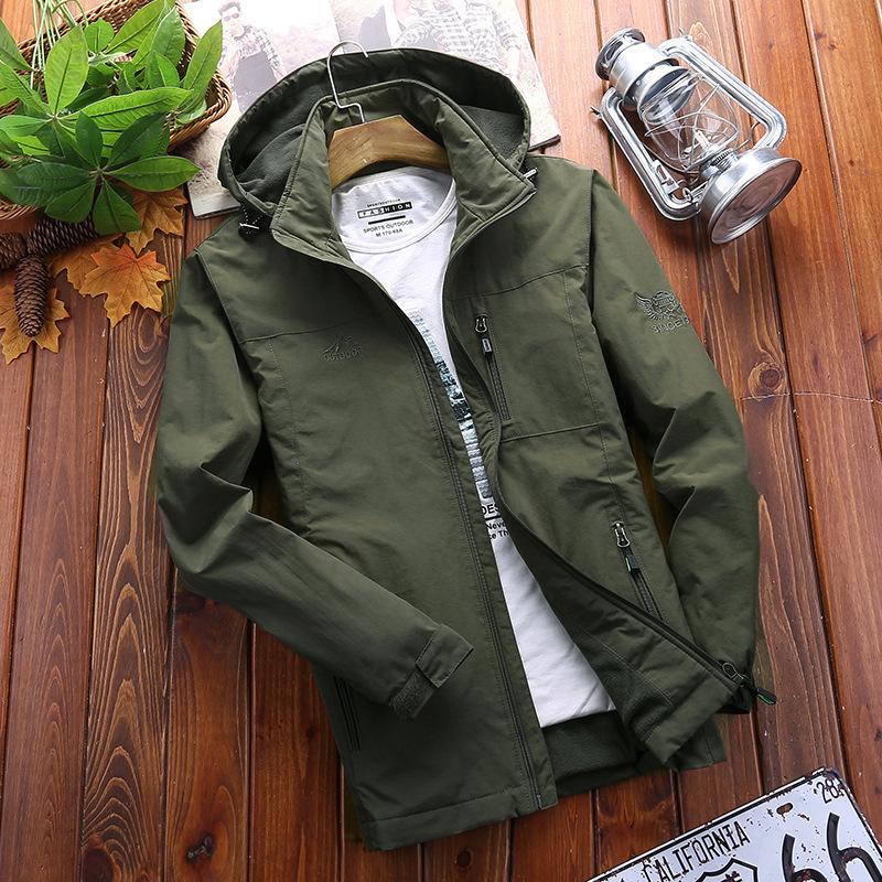 

Men's Jackets HEDUO Men Windbreaker Waterproof Military Hooded Wind Breaker Casual Coat Male Clothing Autumn, Black;brown