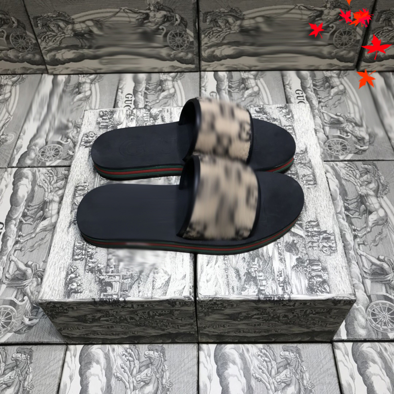 

2021 Slipper Designer Slide Summer sandals Fashion Men Beach Indoor Flat Flip Flops Leather luxurys 7Shoes mens Slippers with box Size 39-45 -H223, Black
