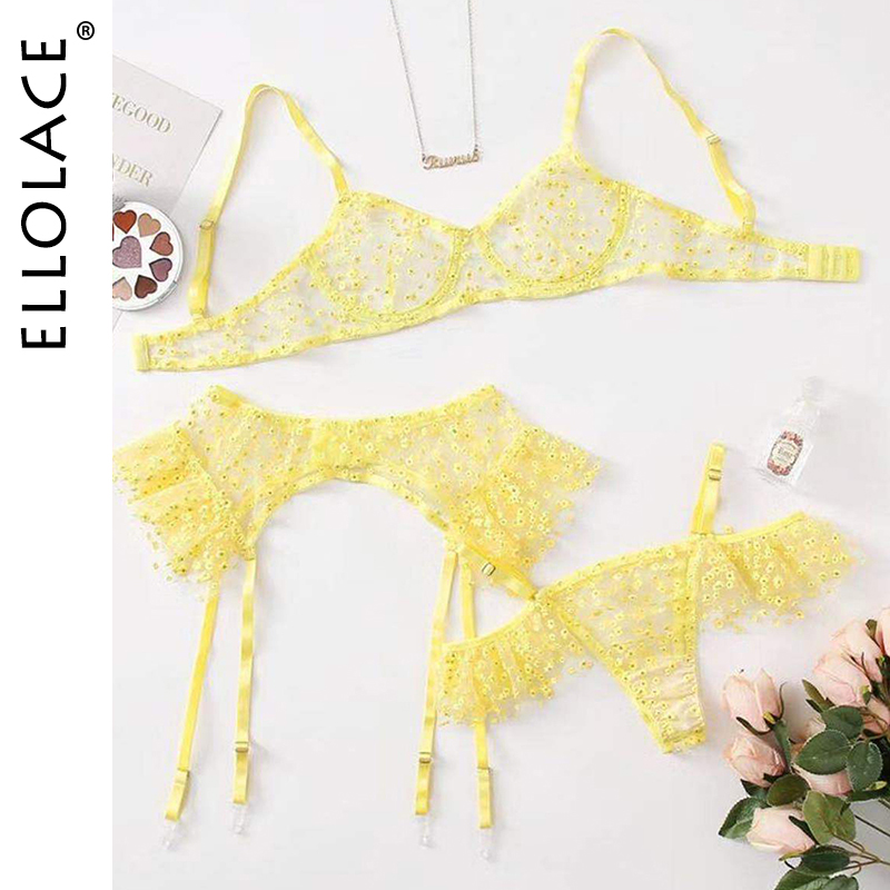 

Underwear Women Sexy Brief Sets Transparent Erotic Lingerie Bra Set 3 Piece Set Bra have Underwire Lace Sexy Lingerie, Red