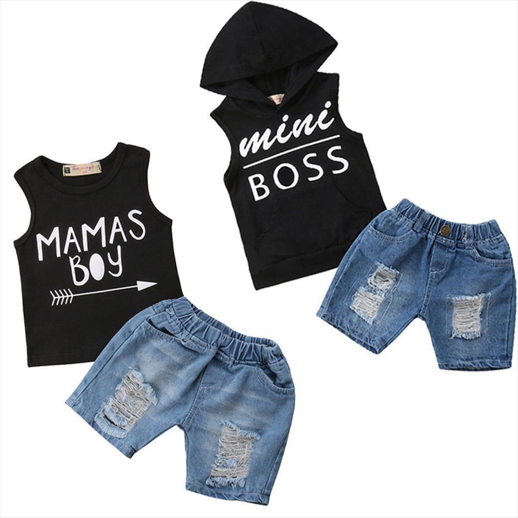 

black newborn kid baby boys hoodie boss mama t shirt vest denim short pants summer fashion set 1 5y, White