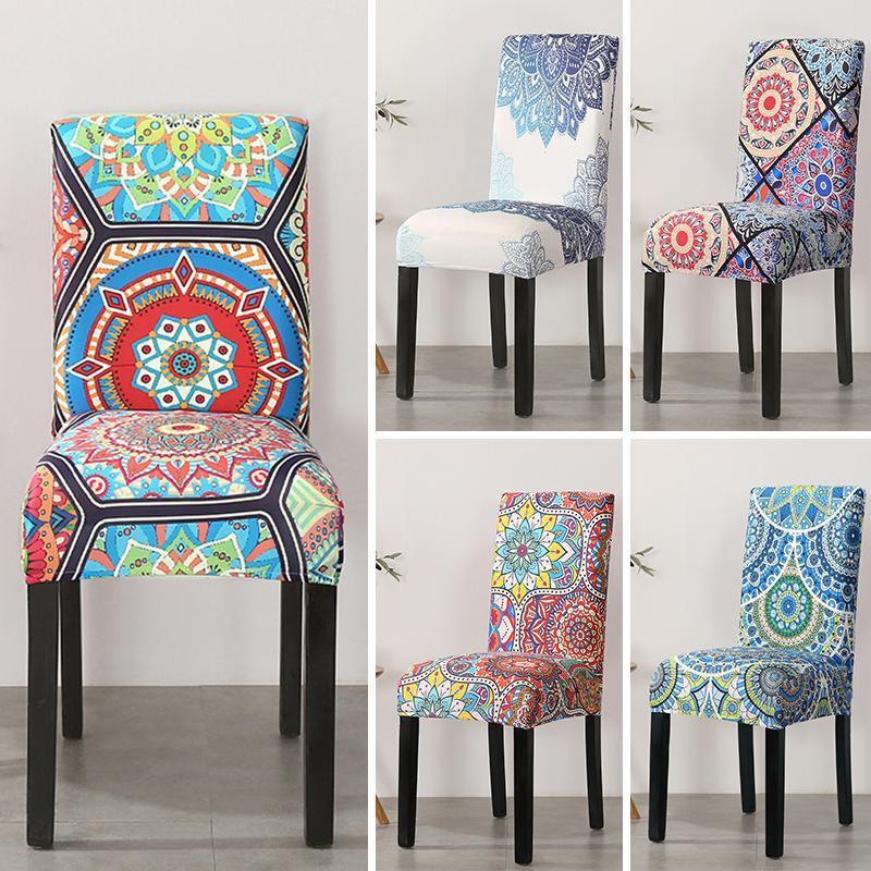 

Chair Covers Bohemia Cover Stretch Seat For Home Room Party Durable Floral Dust-Proof Office