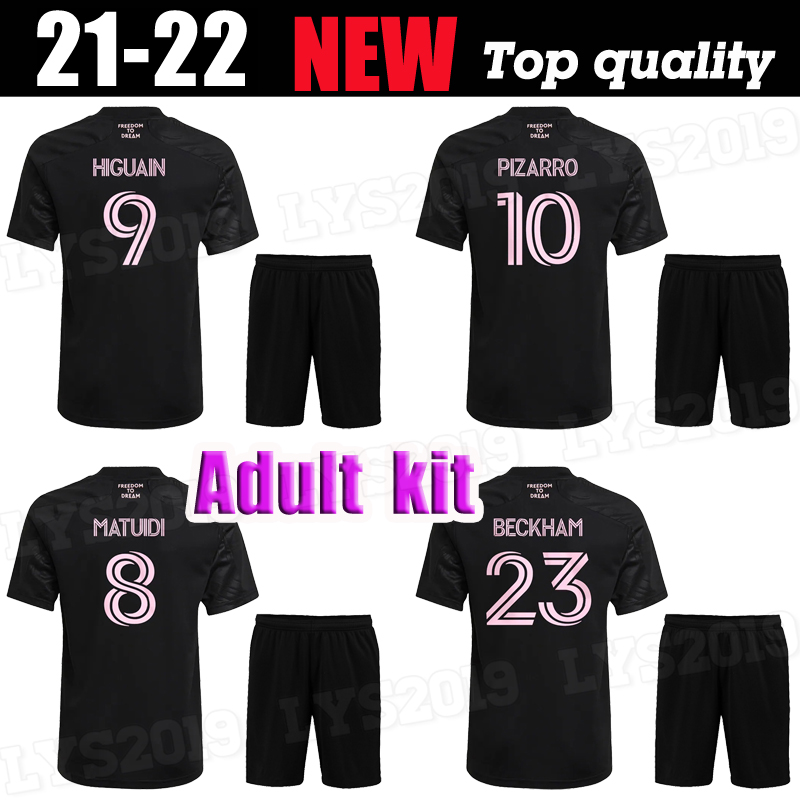 

adult kit 21 22 Inter Miami CF soccer jerseys short Sleeve HIGUAIN men set BECKHAM PIZARRO Matuidi Black 2021 2022 Football Shirts
