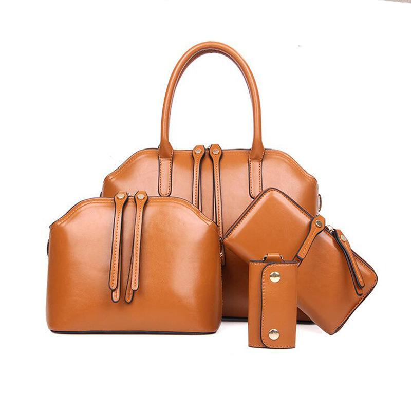 

Evening Bags 2021 Fashion Women Bag 4 Pieces Set Women's Handbags Composite Ladies Messenger