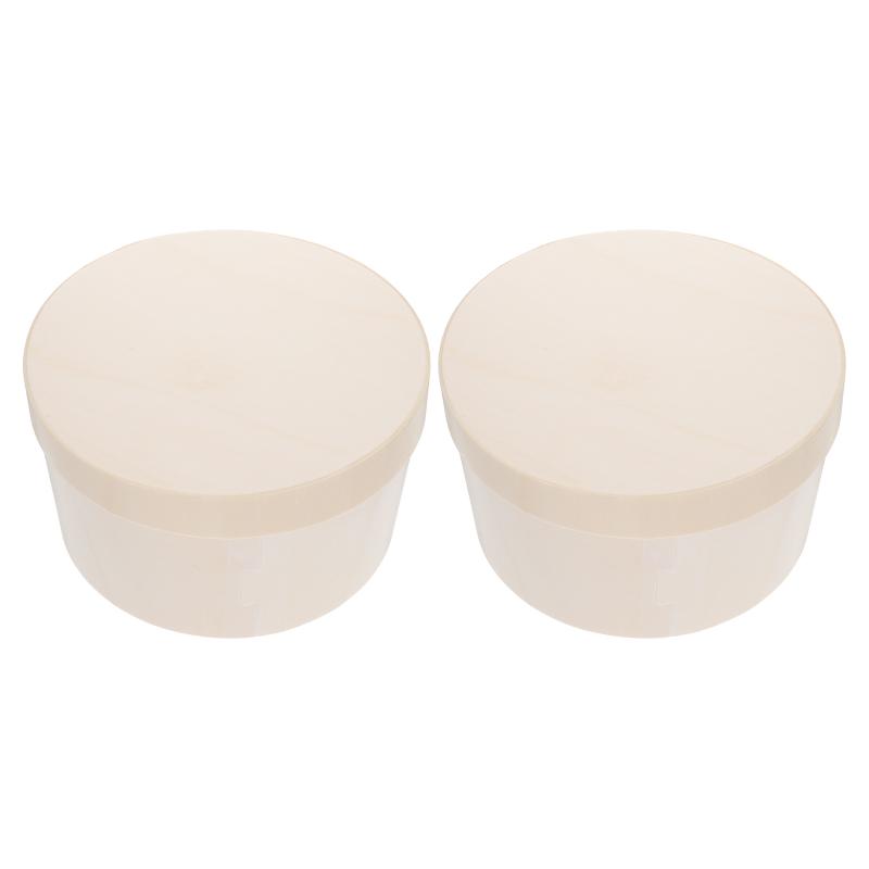 

Gift Wrap 2pcs 4 Inch Wood Cake Box Carrier Exquisite Birthday For Pastries