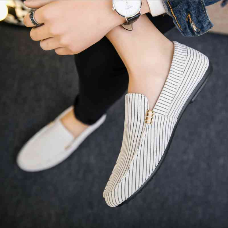 

dress shoes 2021 summer men's casual fashion trend canvas pedal lazy designer men zapatos hombre xm245 oy2u, Black