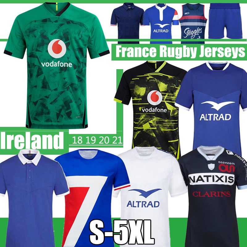 

2021 World Cup Ireland rugby Jerseys France Super Rugby Jersey Maillot de Foot French BOLN Rugby shirts vest, France 20 21 pants