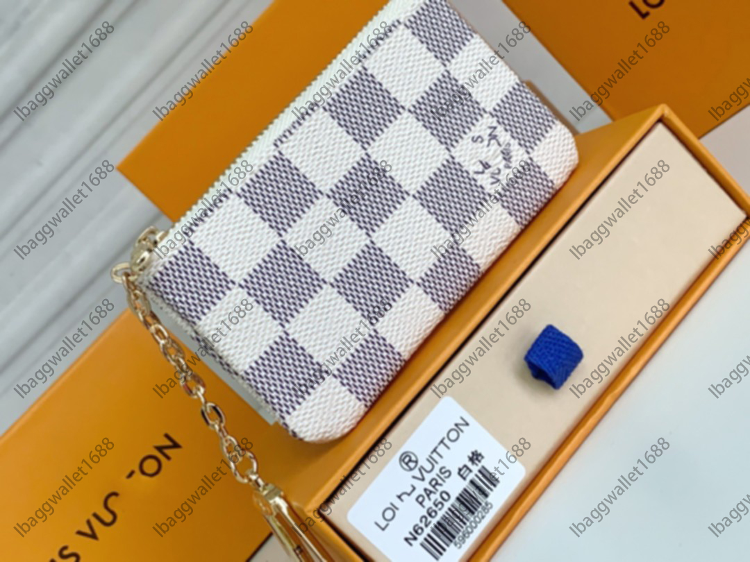 

Designers Wallets Luxurys Key Wallets Luxurys Designers France style men women lady leather coin purse Credit Card M62650, G2 black plaid