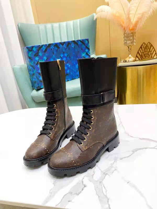 

Boots Metropolis Ranger woman combat boots Designers Martin Ankle CalfSkin leather and canvas Flat shoes big size 35-41 WMSO, 1#