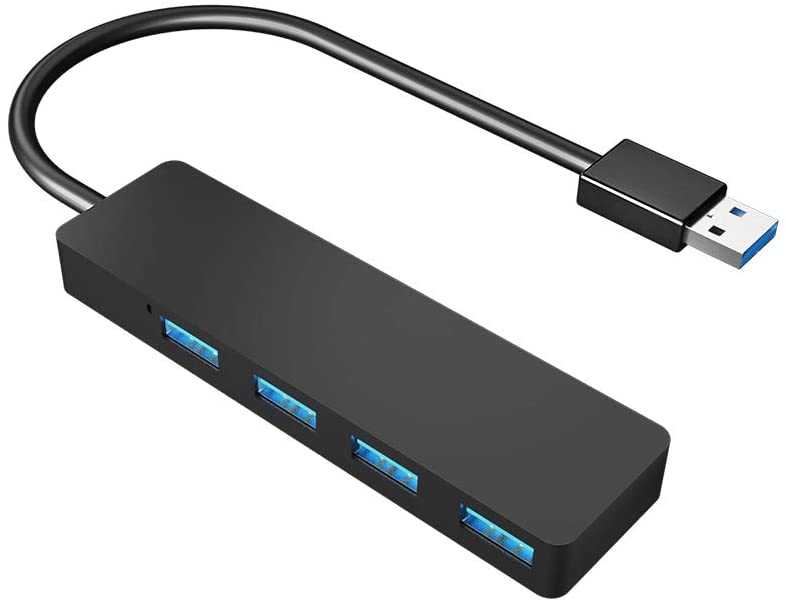 

USB 3.0 4-Port Hub Adapter Ultra Slim Lightweight Compatible with MacBook, MacBook Air/Pro/Mini, iMac, Surface Pro, MacPro, Windows Laptops and Ultrabooks Flash Drives