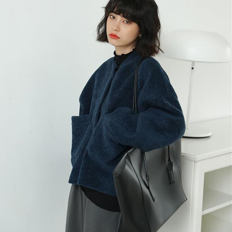 

women's jackets autumn of wool cut out women's jackets new korean button loose up female casual long wob8, Black;brown