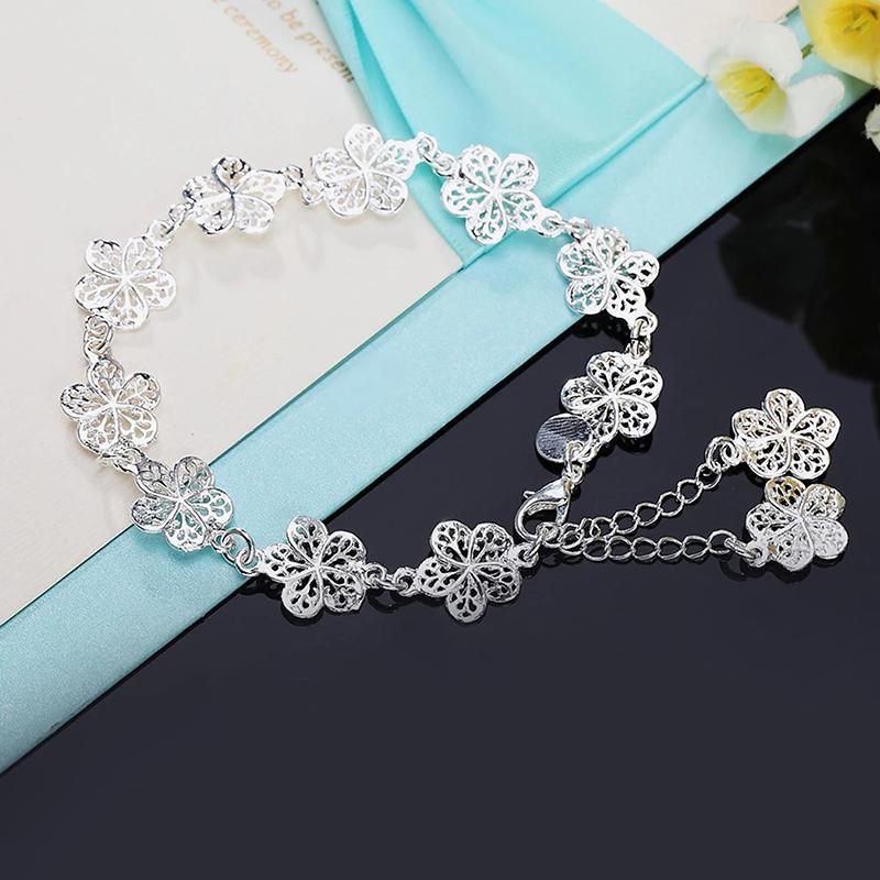 

Charm Bracelets High Quality Ladies Bracelet Classic Full Flower For Women Wedding Engagement Party Fashion Jewelry Gifts