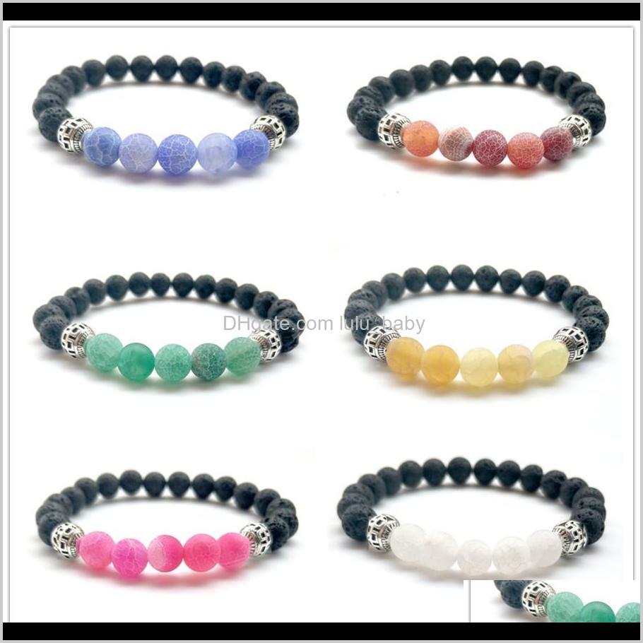 

6Colors Weathered 8Mm Black Lava Beads Diy Essential Oil Perfume Diffuser Bracelet Stretch Yoga Jewelry Sz3Lf Charm Lcr1U, Golden;silver