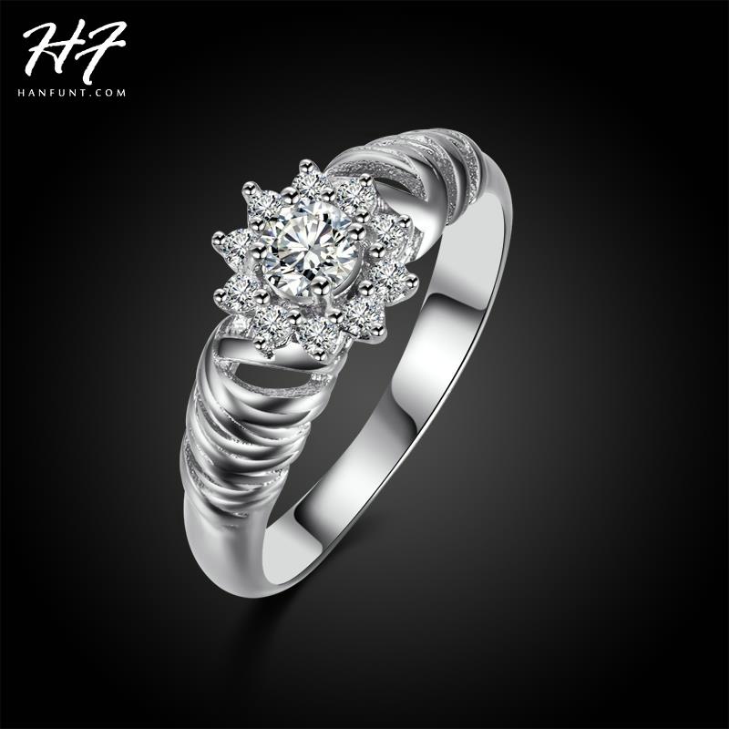 

Wedding Rings Sliver Color Bijoux Snow Flower Fashion & Engagement Ring Made With + CZ Crystal Jewelry For Women R513, Slivery;golden